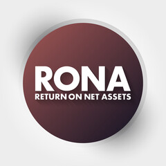 RONA - Return On Net Assets acronym, business concept background