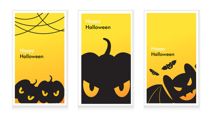 Happy Halloween Background Vector illustration template design of banner or social media stories