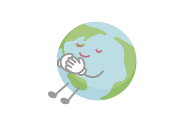地球のキャラクターのベクター イラスト（休む）
