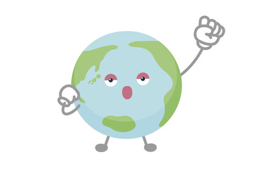 地球のキャラクターのベクター イラスト（やる気）