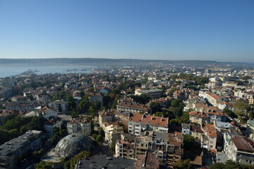 Fototapeta na wymiar Town of Varna aerial shot, Bulgaria, Black sea