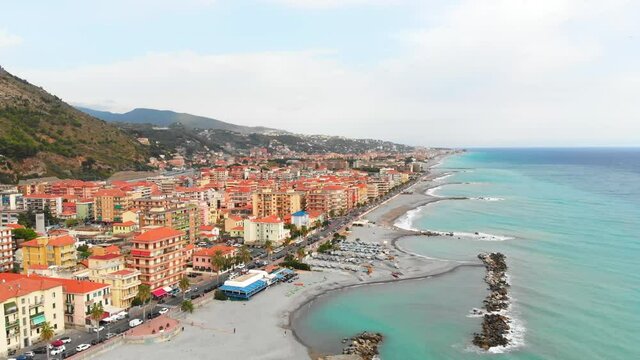 aerial view of the city of ventimiglia in italy