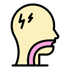 Respiratory disease icon. Outline respiratory disease vector icon color flat isolated