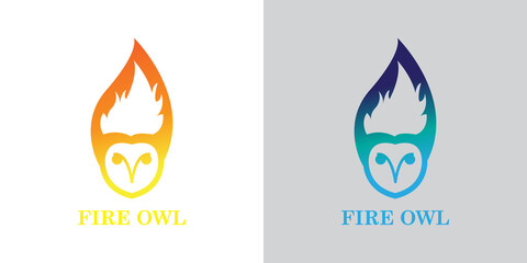 fire and owl logo suitable for brand or company logo