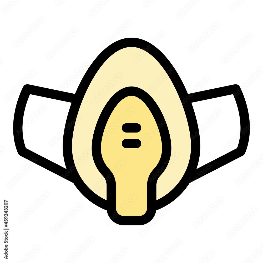 Poster oxygen mask icon. outline oxygen mask vector icon color flat isolated
