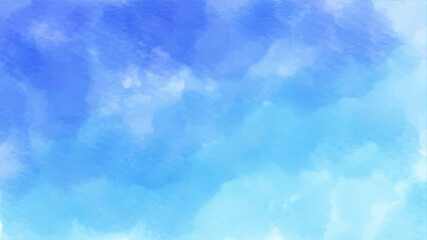 sky blue gradient abstract watercolor background vector illustration. Watercolor stain with hand paint.