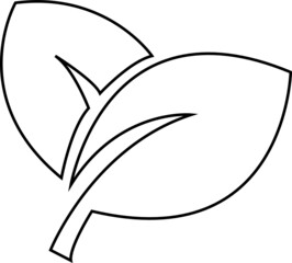 Leaf. Plants. Floral. Herbs. Vector illustration. Minimalistic art. Black and white. White background. One line drawing.