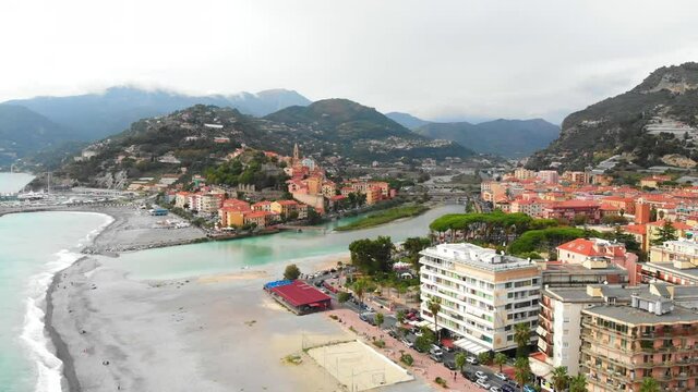 aerial view of the city of ventimiglia in italy