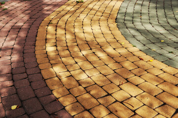 Beautiful pattern of faceted square stones on the ground. Background, design.