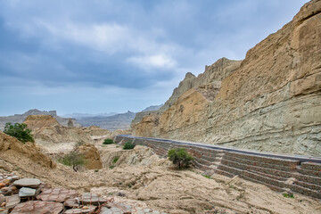 Makran coastal highway Balochistan, Pakistan. Selective Focus