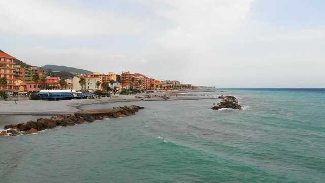aerial view of the city of ventimiglia in italy