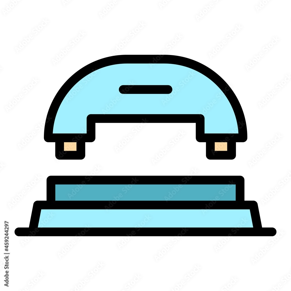 Poster puncher front view icon. outline puncher front view vector icon color flat isolated