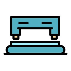 Office hole punch icon. Outline office hole punch vector icon color flat isolated