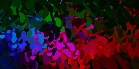 Dark pink, green vector texture with memphis shapes.