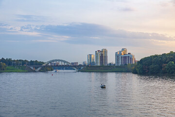 Obraz premium Modern high-rise residential building in the vicinity of the capital city. Moscow region, Russia