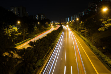 Fototapeta na wymiar Night light on expressway