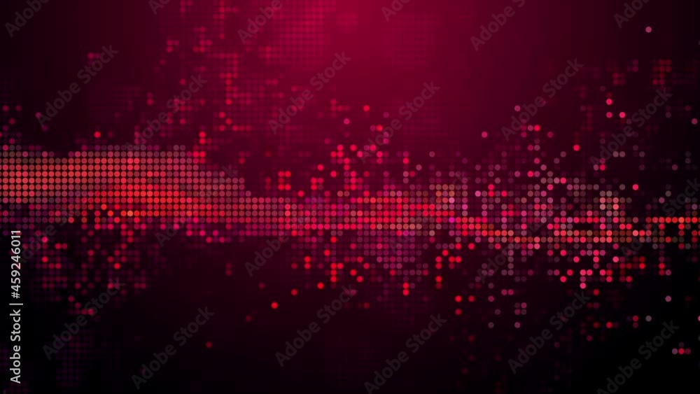 Wall mural christmas red abstract geometric motion template background. dotted grid with moving points as 4k uh
