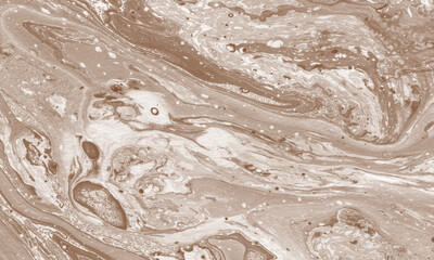 Liquid marble painting background design with chocolate color