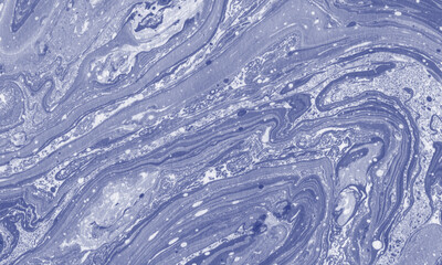 Liquid marble painting background design with cobalt color