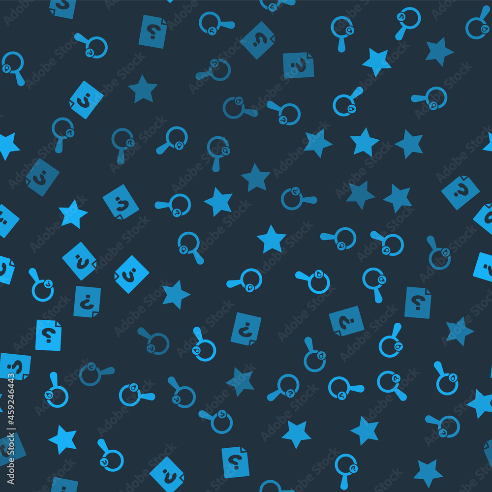 Poster set unknown search, search location, star and document on seamless pattern. vector