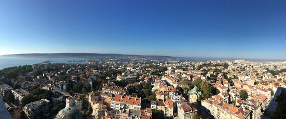 Town of Varna aerial panorama, Bulgaria, Black sea