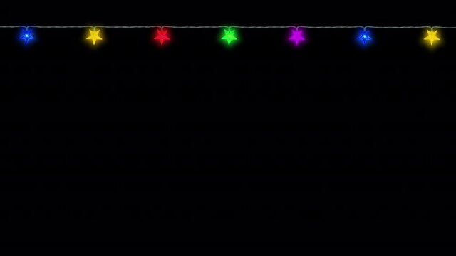 Colorful Christmas lights. Seamless loop. Alpha channel - transparent background