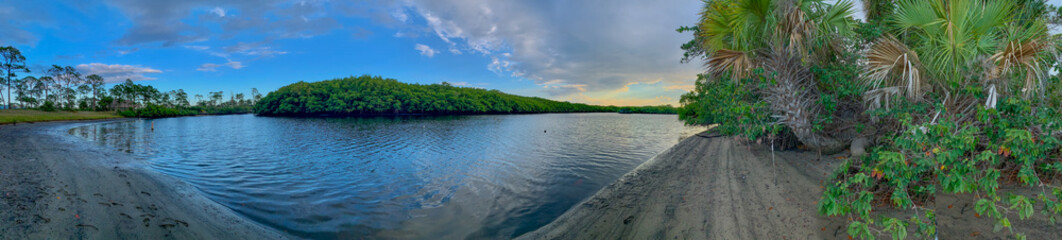 panoramic Tropical sky sunset on summer Day in Florida