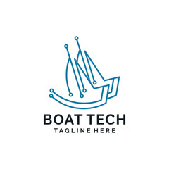 Boat technology modern logo design
