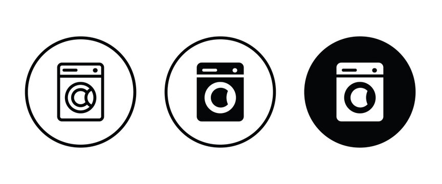 washing machine icon. electric appliances icon button, vector, sign, symbol, logo, illustration, editable stroke, flat design style isolated on white