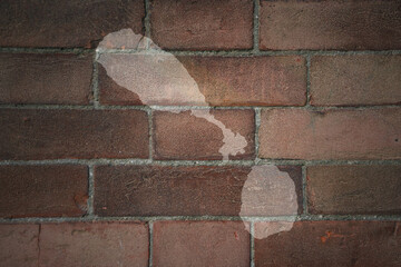 map of saint kitts and nevis on a old brick wall