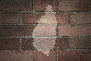 map of saint lucia on a old brick wall