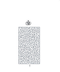 halloween maze labyrinth game for kids. Labyrinth logic conundrum. Three entrance and one right way to go. Vector illustration for halloween