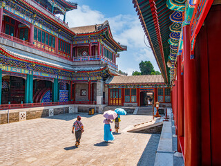 The opera house of the summer palace in Beijing, Chinese architecture, China, Asia, stock photo