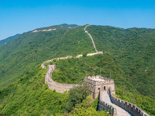 View the Great Wall of china at Mutianyu in the summer, beijing, China, Asia, stock photo
