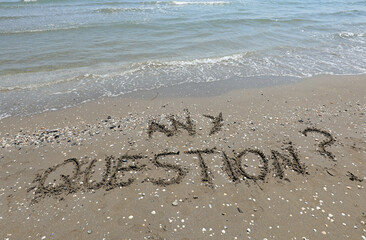 Any Question text on the beach