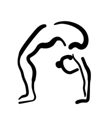 concise drawings depicting yoga poses