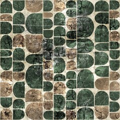 Seamless grungy abstract archway pattern design for print. High quality illustration. Old aged mysterious arch motif with dramatic texture arranged in a repeat pattern. Dirty worn textured door design - 459253607