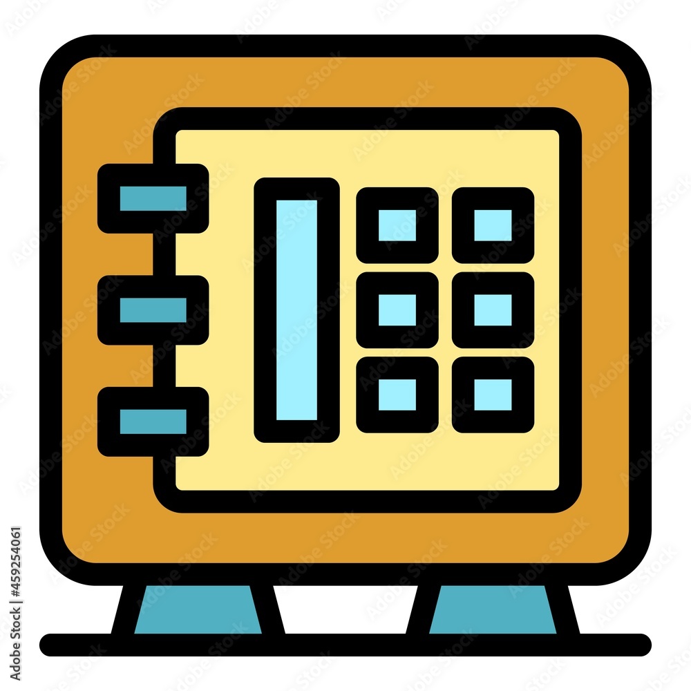 Poster safe box icon. outline safe box vector icon color flat isolated
