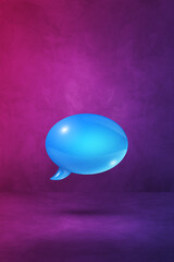 Blue speech bubble on purple vertical background