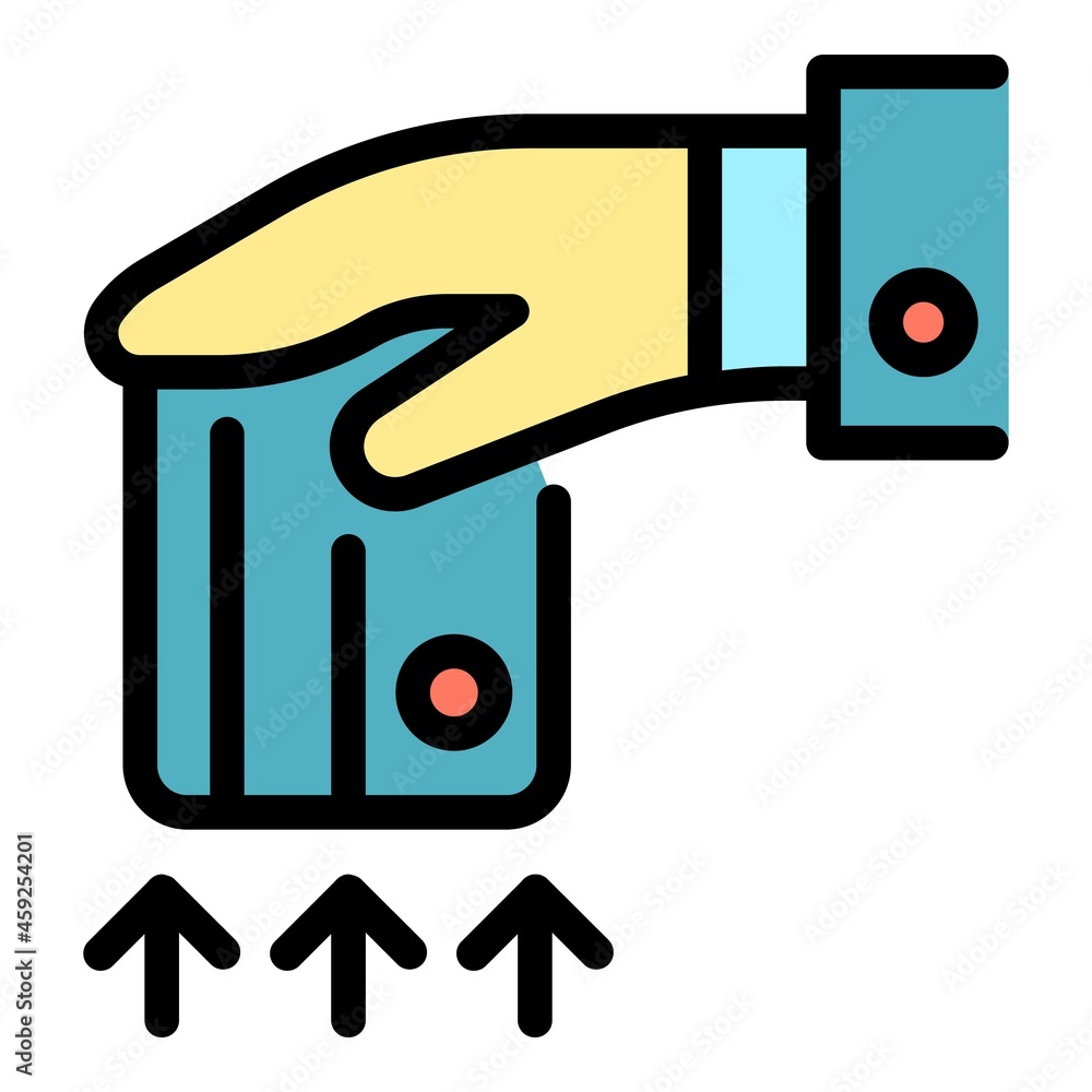 Poster return credit card icon. outline return credit card vector icon color flat isolated