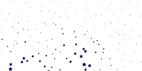Dark BLUE vector background with colorful stars. Decorative illustration with stars on abstract template. Pattern for new year ad, booklets.