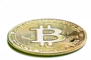 bit coin on white background	