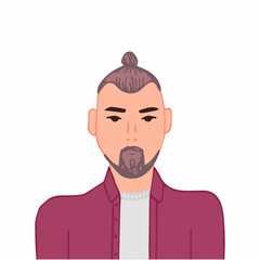 Young man user avatar. Flat stock vector illustration.