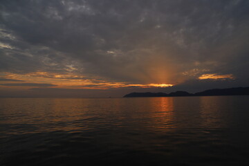 山口県　瀬戸内海の夕陽