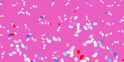 Light blue, red vector texture with memphis shapes.