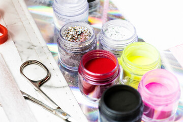 Set of professional manicure tools.