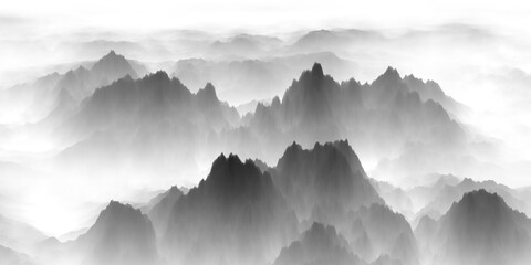 misty mountain landscape