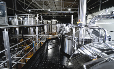 Craft beer brewing equipment in privat brewery