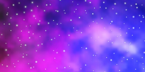 Light Purple, Pink vector template with neon stars. Modern geometric abstract illustration with stars. Pattern for wrapping gifts.