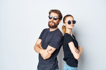 a young couple socializing together posing fashion studio lifestyle